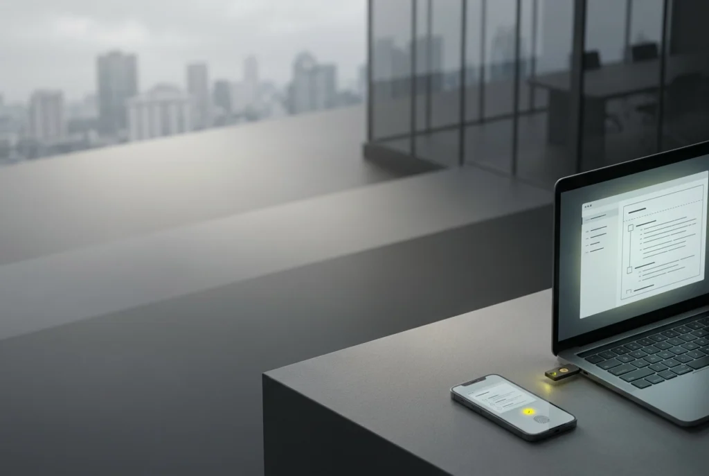Professional header image for list-based article: De moderne werkplek: veilig werken vanaf kantoor, thuis e...