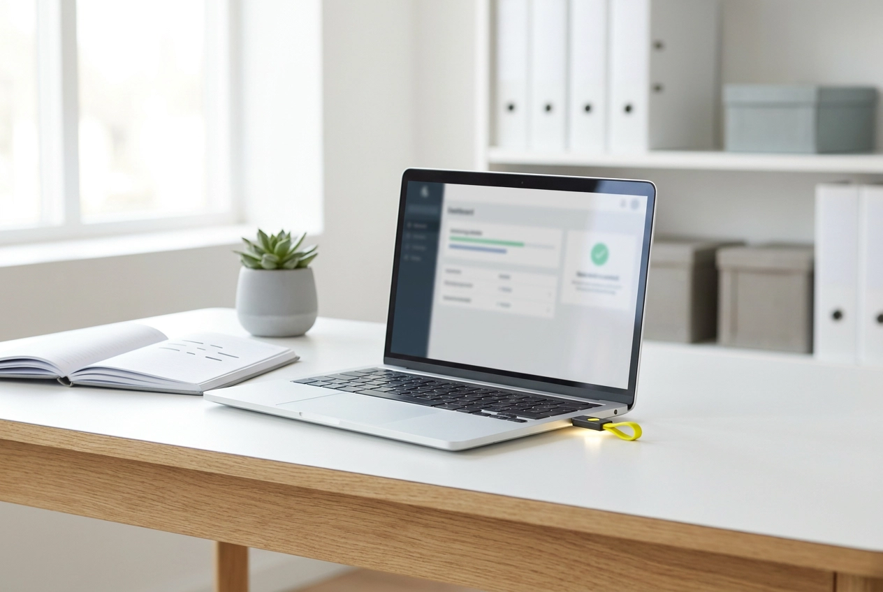Professional header image for list-based article: Moderne Werkplekbeveiliging: Wat Elke MKB-organisatie Moe...